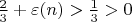 $\frac23+\varepsilon(n)>\frac13>0$