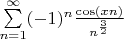 $\sum\limits_{n=1}^{\infty}  (-1)^n \frac{\cos(xn)}{n^\frac{3}{2}}$