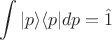 $$
\int  |p\rangle  \langle p | dp =\hat{1}
$$