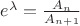 $e^\lambda =\frac{A_n}{A_{n+1}}$