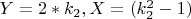 $ Y=2* k_2,   X=(k_2^2-1) $