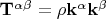 $\mathbf{T}^{\alpha\beta}=\rho\mathbf{k}^{\alpha}\mathbf{k}^{\beta}$