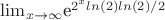 \lim_{x\to\infty}$e^{{2^xln(2)ln(2)}/2}$