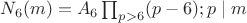 $N_6(m)=A_6 \prod_{p>6}(p-6); p\mid m$