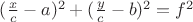 $(\frac{x}{c}-a)^2+(\frac{y}{c}-b)^2=f^2$
