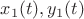 $x_1(t), y_1(t)$