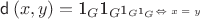 $$\mathsf{d}\left(x,y\right)=\(\text{\mathbf{1}_G}\)\Leftrightarrow x=y$$