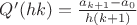 $Q'(hk)=\frac{a_{k+1}-a_0}{h(k+1)}$