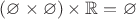 $(\varnothing\times\varnothing)\times\mathbb{R}=\varnothing$