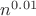 $n^{0.01}$