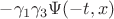 $-\gamma_1\gamma_3 \Psi(-t, x)$ $-\gamma_1\gamma_3 \Psi(-t, x)$