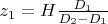 $z_1=H\frac{D_1}{D_2-D_1}$