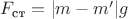 $F_\text{ст}=|m-m'|g$