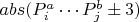 $abs(P_i^a\cdots P_j^b \pm 3)$