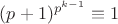 $(p+1)^{p^{k-1}}\equiv 1$