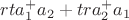 $r t a^{+}_{1} a_{2} +  t r a^{+}_{2} a_{1}$