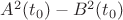 $A^2(t_0)-B^2(t_0)$