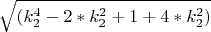 $$\sqrt{(k_2^4 - 2*k_2^2 + 1+4*k_2^2)}$ $