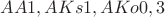 $AA 1, AKs 1, AKo 0,3$