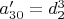 $a'_{30}=d_2^3$