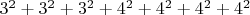 $3^2 + 3^2 + 3^2 + 4^2 + 4^2 +4^2 + 4^2$