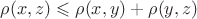 $\rho(x, z)\leqslant\rho(x,y)+\rho(y, z)$