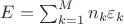 $E = \sum_{k=1}^M n_k \varepsilon_k$