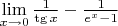 $\lim\limits_{x \to 0} \frac 1 {\tg x} - \frac 1 {e^x-1} $