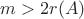 $m>2r(A)$