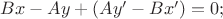 $Bx-Ay+(Ay'-Bx')=0;$ $Bx-Ay+(Ay'-Bx')=0;$