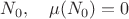 $N_0,\quad \mu(N_0)=0$