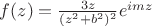 $f(z) = \frac{3z}{(z^2+b^2)^2}e^{imz}$