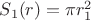 $S_1(r)=\pi r_1^2$