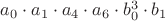 $a_0\cdot a_1 \cdot a_4 \cdot a_6 \cdot b_0^3 \cdot b_1$