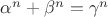 $\[
\alpha^n+\beta^n=\gamma^n \tag{1}
\]$