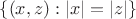 $\{(x,z): |x|=|z| \}$