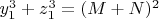 ${y_1^3}+{z_1^3} =(M+N)^2$