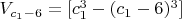 $V_{c_1-6}=[c_1^3-(c_1-6)^3]$