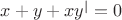 $x+y+xy^|=0$