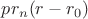 $pr_n (r-r_0)$