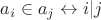 $a_i \in a_j \leftrightarrow i|j$