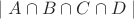 $ \mid A \cap B \cap C \cap D \mid $