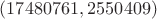 $(17480761,2550409)$