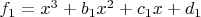 $f_1=x^3+b_1x^2+c_1x+d_1$