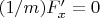 $(1/m)F'_x=0$
