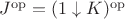 $J^{\operatorname{op}} = (1\downarrow K)^{\operatorname{op}}$