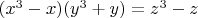 $(x^3-x)(y^3+y)=z^3-z$