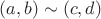 $(a,b)\sim (c,d)$
