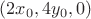 $(2x_0,4y_0,0)$