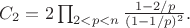 $C_2=2\prod_{2<p<n} \frac {1-2/p}{(1-1/p)^2}.$